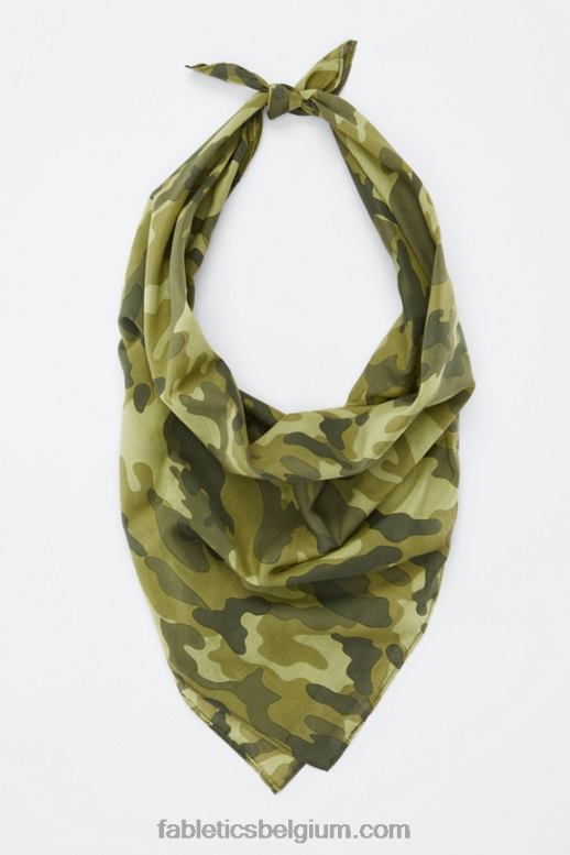 vervaagde olijfcamouflage vrouwen bandana Fabletics LH20J3031
