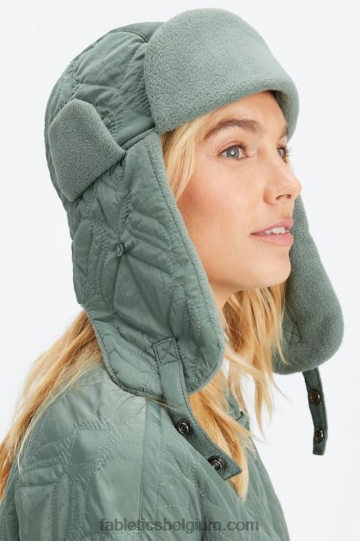 rook groen vrouwen gewatteerde pilotenmuts Fabletics LH20J3025