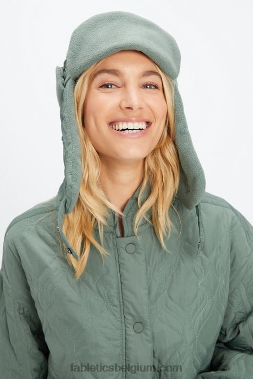rook groen vrouwen gewatteerde pilotenmuts Fabletics LH20J3025