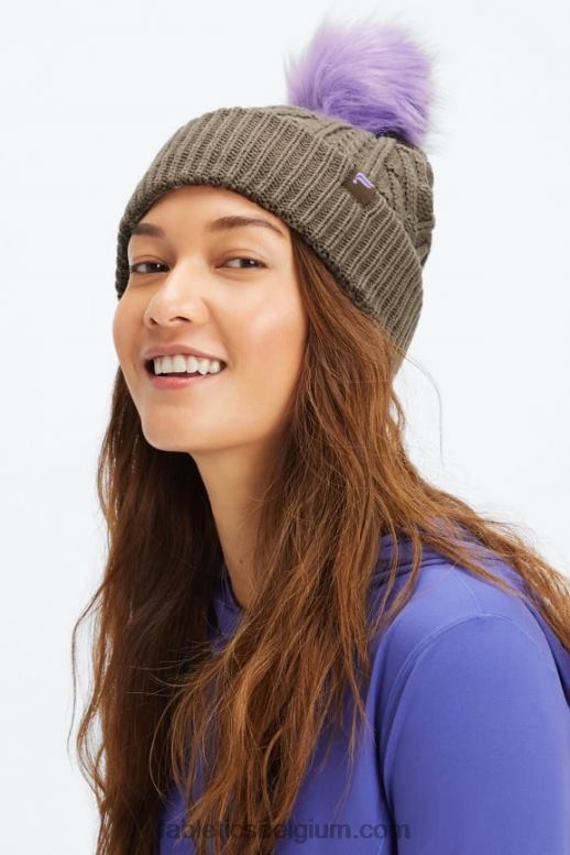 wilgenbast/ultraviolet vrouwen gebreide muts met pompons Fabletics LH20J3023