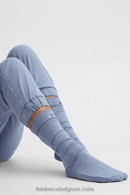 vervaagde denim vrouwen restoregebreide sok 9'' Fabletics LH20J2991