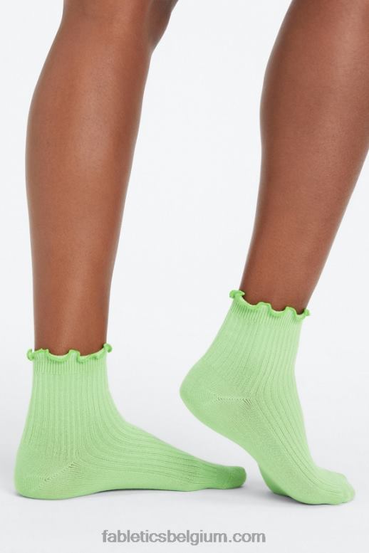 wasabi/zwart vrouwen 2-pack wolk naadloze sla rand 4'' sok Fabletics LH20J2985