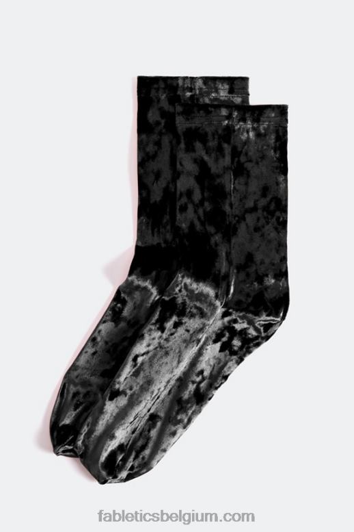 zwart vrouwen stretch velours sok 6