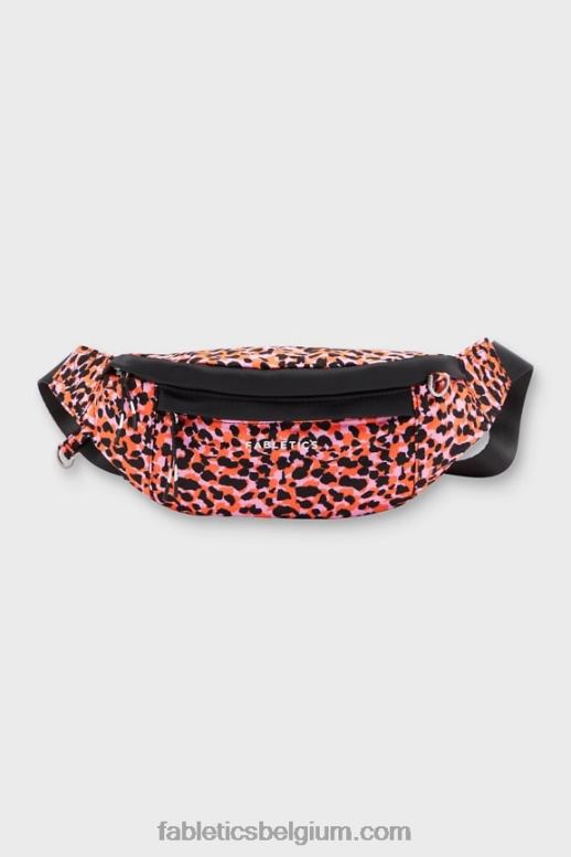 flitsoranje safari vlekken/zwart vrouwen modulair heuptasje Fabletics LH20J2918
