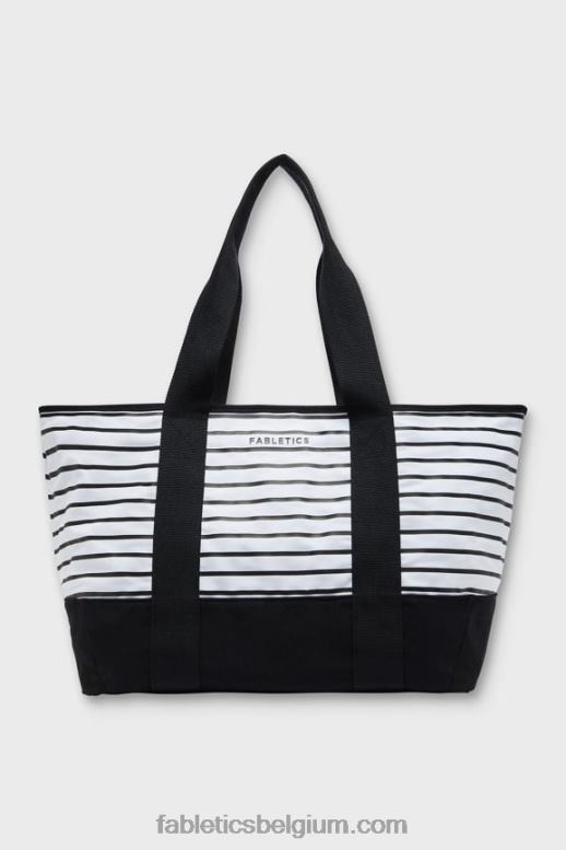 franse zwarte streep vrouwen canvas markttas Fabletics LH20J2917