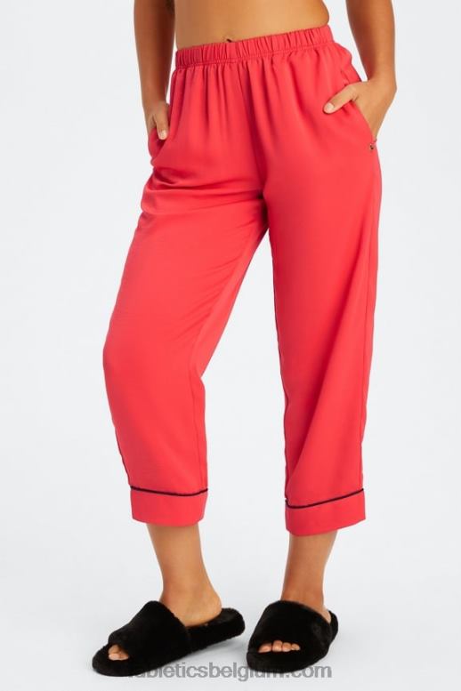 aardbei rood/zwart vrouwen ecosatin crop broek Fabletics LH20J51