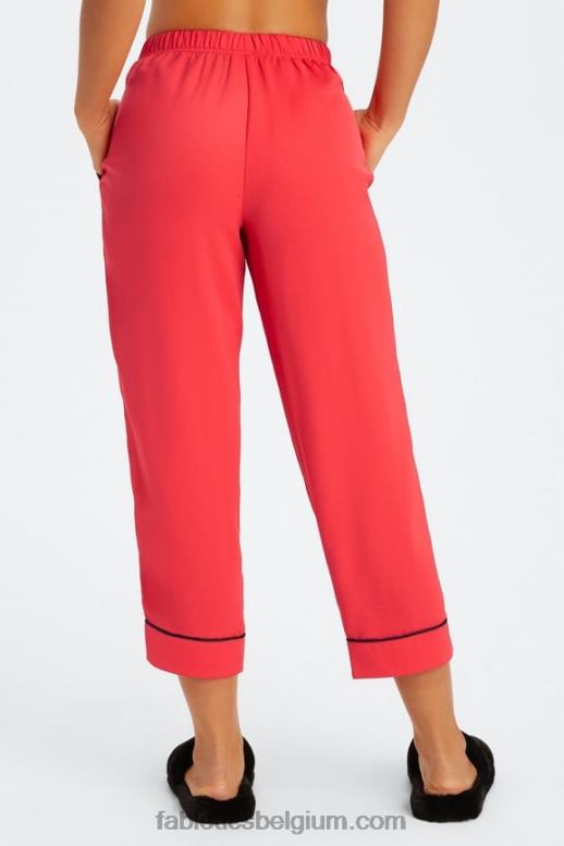 aardbei rood/zwart vrouwen ecosatin crop broek Fabletics LH20J51