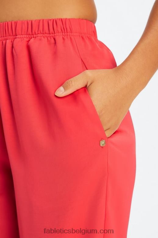aardbei rood/zwart vrouwen ecosatin crop broek Fabletics LH20J51