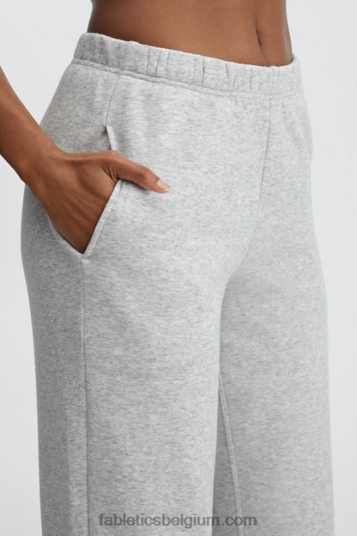 beton/zijde vrouwen go-to wijde pijpen joggingbroek Fabletics LH20J111