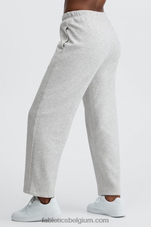 beton/zijde vrouwen go-to wijde pijpen joggingbroek Fabletics LH20J111