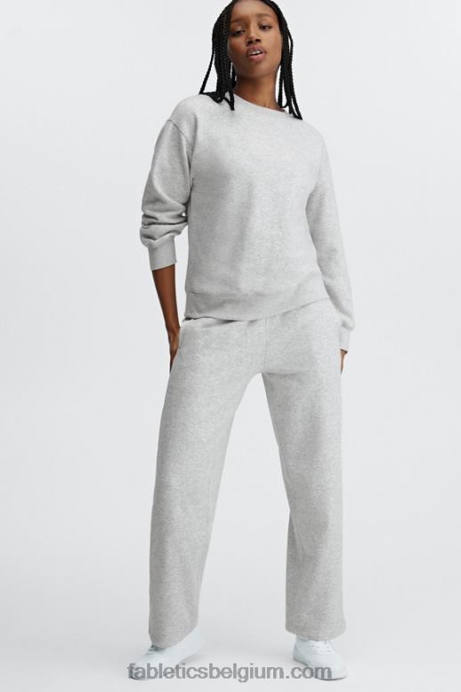 beton/zijde vrouwen go-to wijde pijpen joggingbroek Fabletics LH20J111