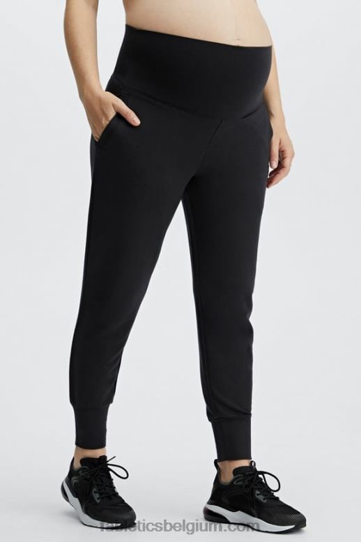 blauwe nova bandana/tapioca vrouwen zwangerschapsjoggingbroek van badstof Fabletics LH20J179