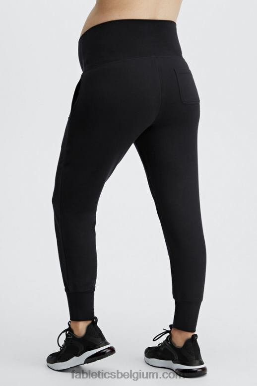 blauwe nova bandana/tapioca vrouwen zwangerschapsjoggingbroek van badstof Fabletics LH20J179