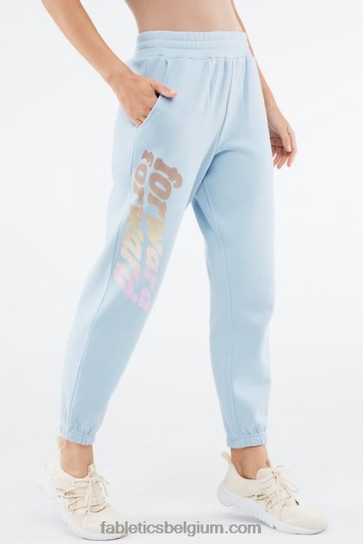 blauwe steen/vooruit vrouwen reina grafische joggingbroek Fabletics LH20J145
