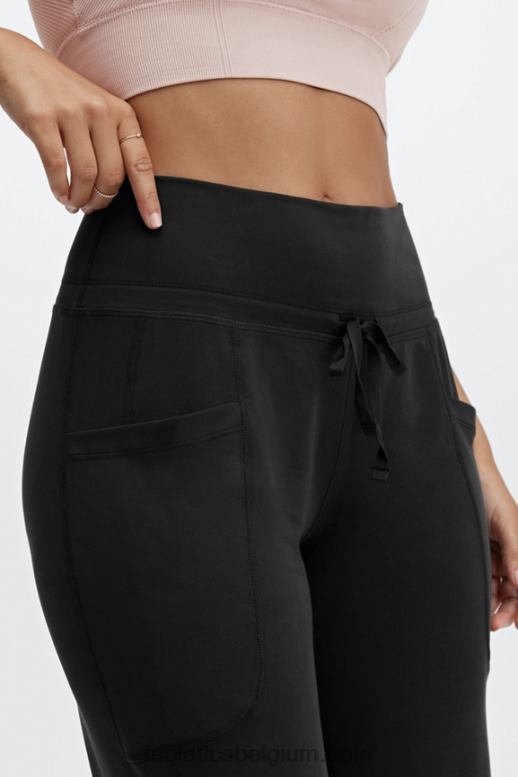 collegiaal marineblauw/klassiek wit vrouwen strakke gebreide broek met trekkoord Fabletics LH20J153