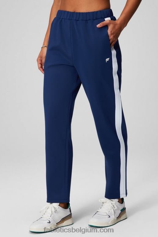 collegiale marine/multi strepen vrouwen taps toelopende tricot broek Fabletics LH20J33