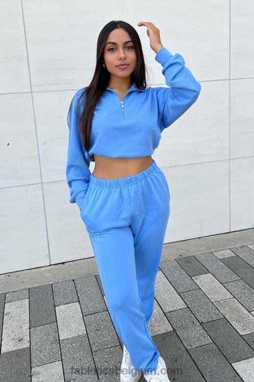 diep kobalt/aloë vrouwen lichtgewicht go-to slanke joggingbroek Fabletics LH20J104