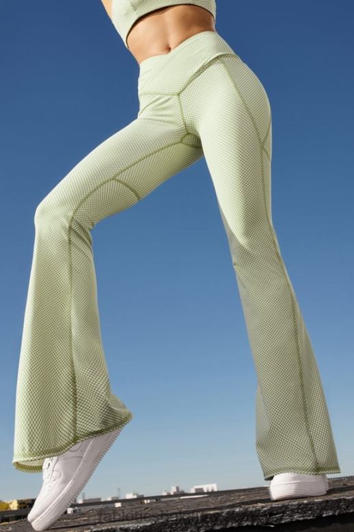 diep marineblauw/elektrisch blauw vrouwen crossover flare met hoge taille Fabletics LH20J43