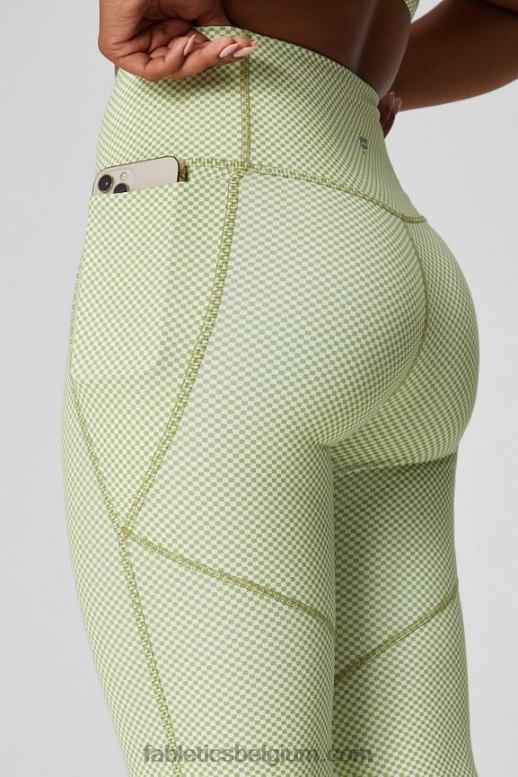 diep marineblauw/elektrisch blauw vrouwen crossover flare met hoge taille Fabletics LH20J43