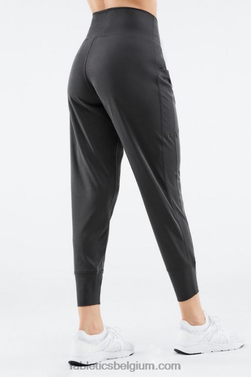 diep marineblauw/elektrisch blauw vrouwen strakke gebreide broek met trekkoord Fabletics LH20J158