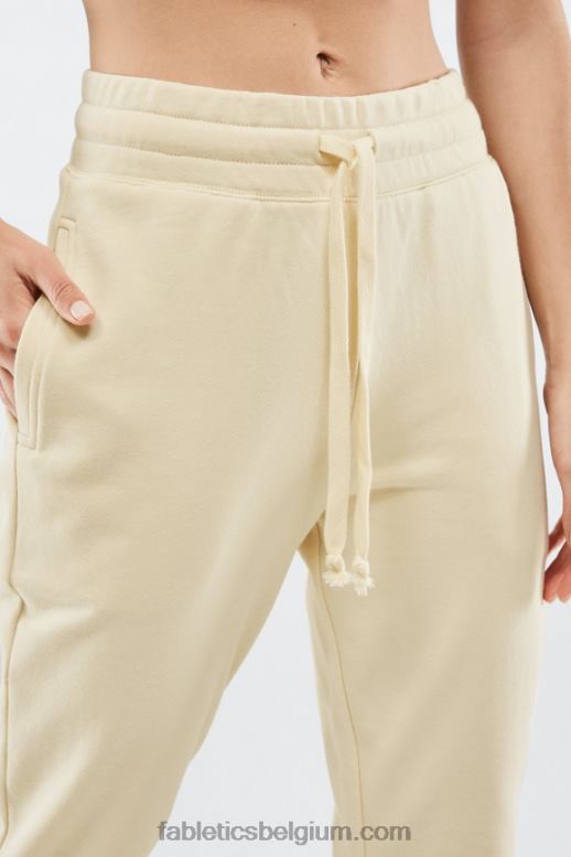 donker cyaan/haver vrouwen luxe badstof jogger 4 Fabletics LH20J29