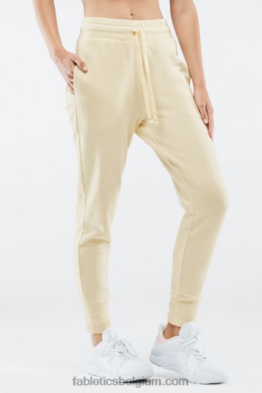 donker cyaan/haver vrouwen luxe badstof jogger 4 Fabletics LH20J29