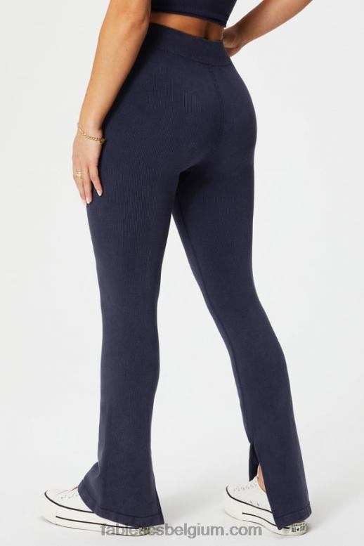 donker indigo vrouwen wolk naadloze high-waisted split flare Fabletics LH20J1