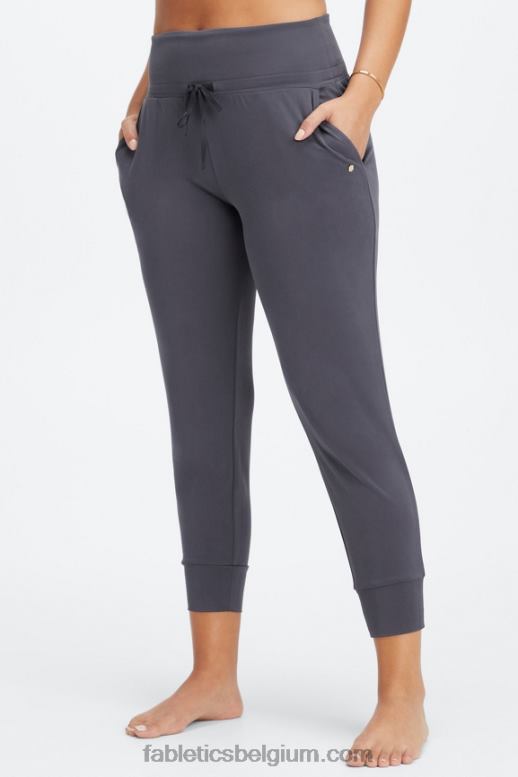 eiland ontsnapping/reflecterend logo vrouwen eco gestroomlijnde gebreide broek met trekkoord Fabletics LH20J99