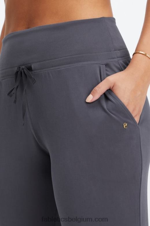 eiland ontsnapping/reflecterend logo vrouwen eco gestroomlijnde gebreide broek met trekkoord Fabletics LH20J99