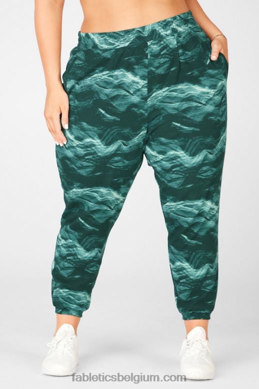 extreem koninklijk/roze ontsnapping/grafisch vrouwen cloe slanke joggingbroek Fabletics LH20J208