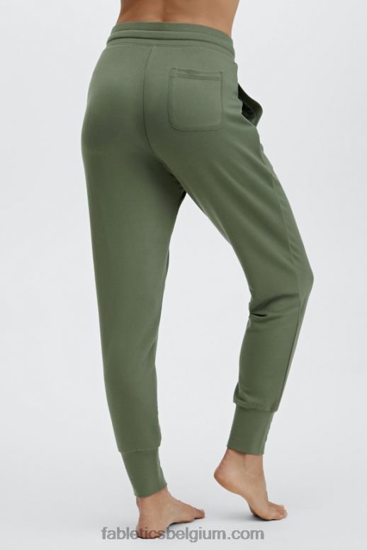 gewassen elektrische kers/wit vrouwen luxe badstof jogger 3 Fabletics LH20J24