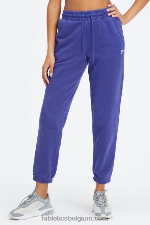 gewassen indigo/wit vrouwen forever fleece joggingbroek Fabletics LH20J74