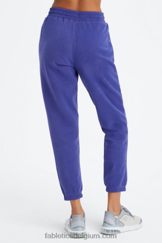 gewassen indigo/wit vrouwen forever fleece joggingbroek Fabletics LH20J74