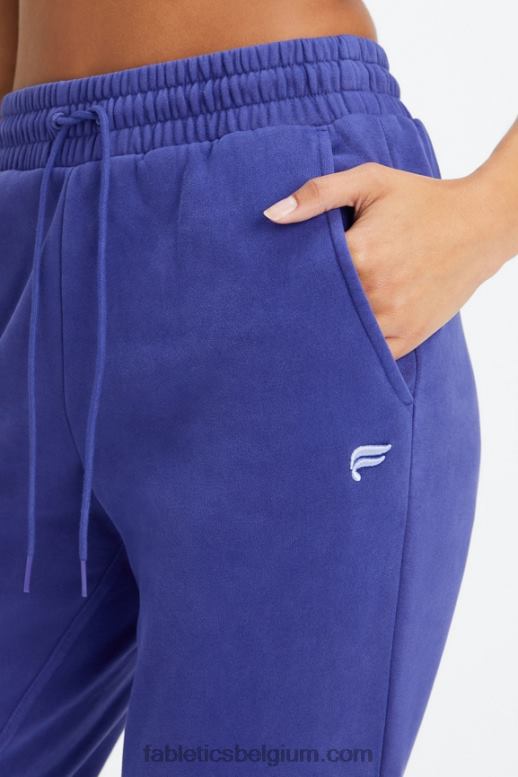 gewassen indigo/wit vrouwen forever fleece joggingbroek Fabletics LH20J74