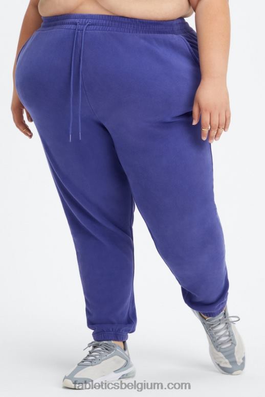 gewassen indigo/wit vrouwen forever fleece joggingbroek Fabletics LH20J75