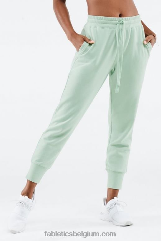 gewassen indigo/wit vrouwen luxe badstof jogger 3 Fabletics LH20J26