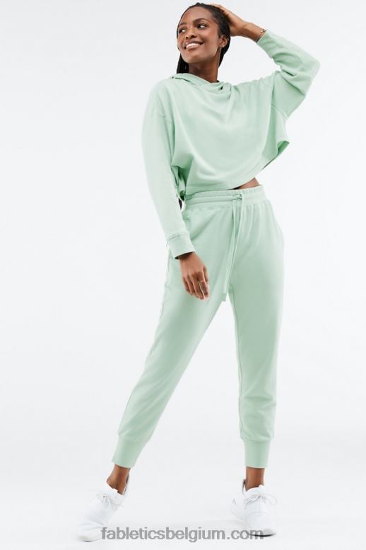 gewassen indigo/wit vrouwen luxe badstof jogger 3 Fabletics LH20J26