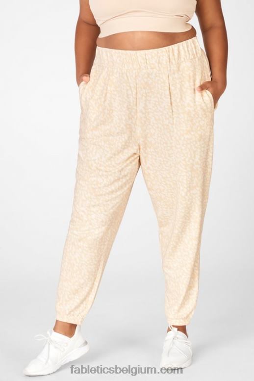 honing melk magma/wit vrouwen cloe slanke joggingbroek Fabletics LH20J230