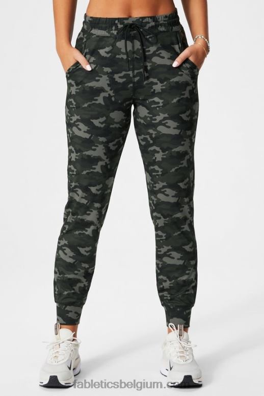 kastanje/gaia/schil vrouwen performance jogger met hoge taille Fabletics LH20J38