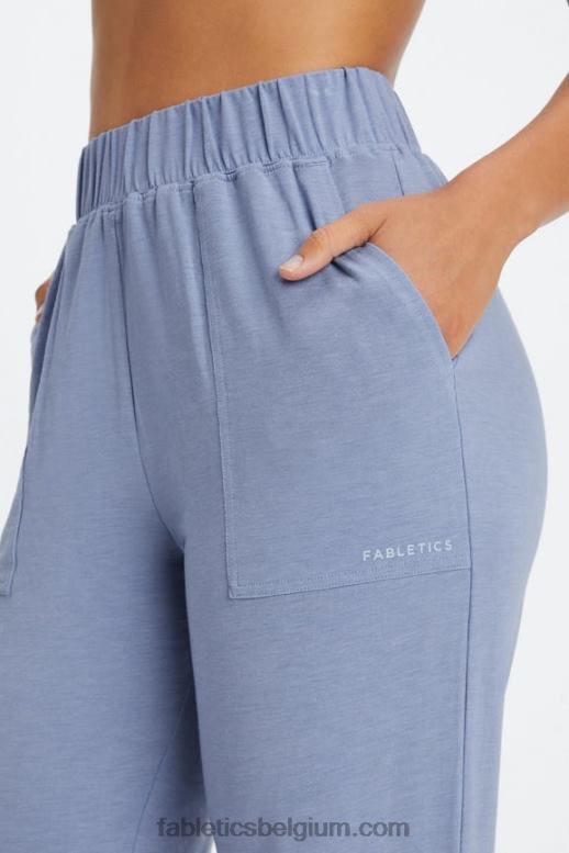 klassieke witte/collegiale marine/tennis afbeelding vrouwen restoreknit taps toelopende broek Fabletics LH20J78