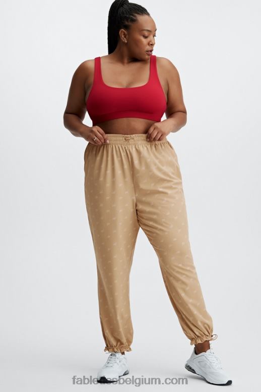 kristalblauw/persimmon vrouwen iggy geweven broek Fabletics LH20J130