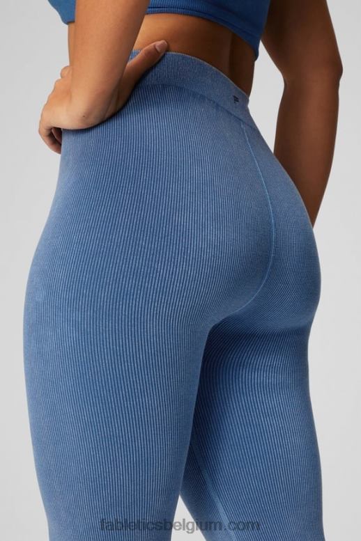 licht indigo vrouwen wolk naadloze high-waisted split flare Fabletics LH20J2