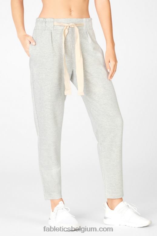 lichtgrijze heide/latte vrouwen amaril taps toelopende broek Fabletics LH20J209