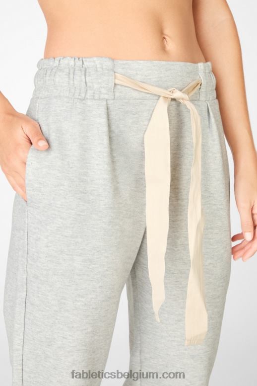 lichtgrijze heide/latte vrouwen amaril taps toelopende broek Fabletics LH20J209