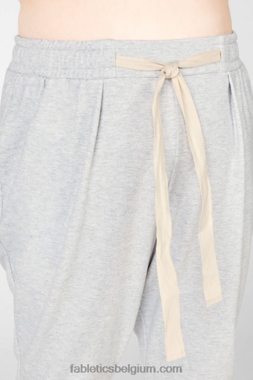 lichtgrijze heide/latte vrouwen amaril taps toelopende broek Fabletics LH20J210