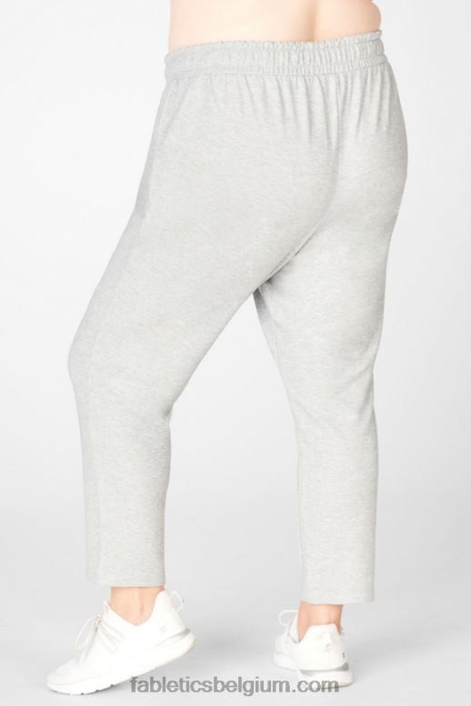 lichtgrijze heide/latte vrouwen amaril taps toelopende broek Fabletics LH20J210