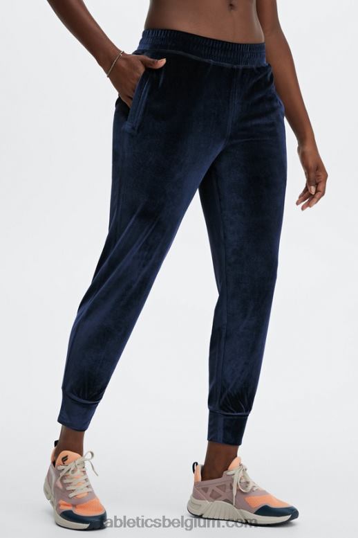 maagdenpalm punch/grasgroen vrouwen luxe velours joggingbroek Fabletics LH20J147