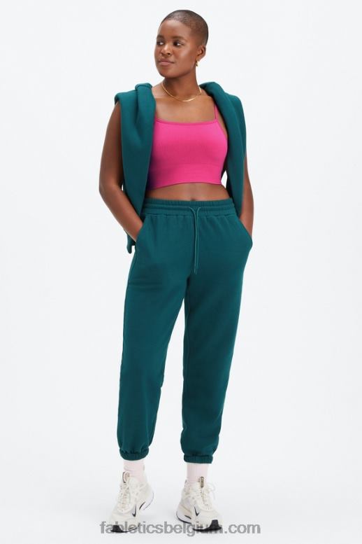 middernachtgolf/diepe marine vrouwen forever fleece joggingbroek Fabletics LH20J69