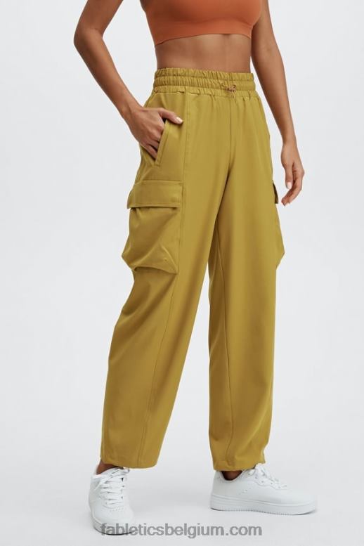 mineraalgrijs/aardbeirood vrouwen eleanor cargo trainingsbroek Fabletics LH20J176