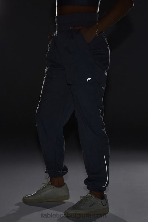 onweerswolk/reflecterend zilver vrouwen nylon broek met ultrahoge taille en pijpen Fabletics LH20J8